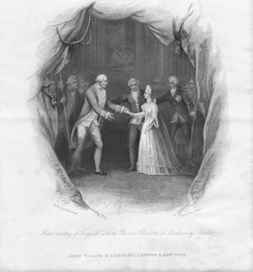 Yrjö III:n ensimmäinen tapaaminen prinsessa Charlotten kanssa..., 1761, 1800-luvun puoliväli. tekijältä J. Rogers