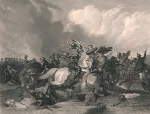 Richard III. ja Earl of Richmond Bosworthin taistelussa, 1485, 1800-luvun puolivälissä.
