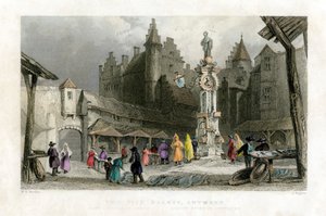 Kalamarkkinat, Antwerpen, Belgia, 1800-luku.
