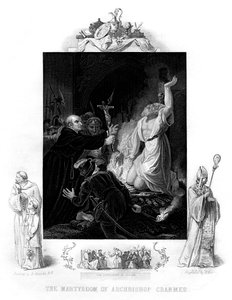 Arkkipiispa Cranmerin marttyyrikuolema, 1556, 1877 tekijältä J. Rogers