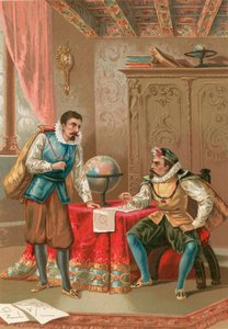Kepler ja Tycho Brahe observatoriossa Prahassa tekijältä J. Ventura