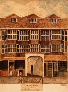 White Hart Inn, Bishopsgate Street, n. 1810 tekijältä J. Williams