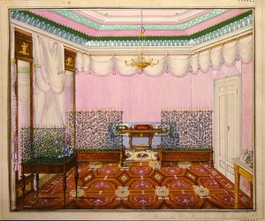 Uusklassinen biedermeier-kirjoitushuone Schloss Ballenstedtissä, Saxe-Anhaltissa tekijältä J. Willing