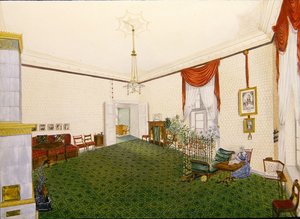 Olohuone Schloss Ballenstedtissa Saxe-Anhaltissa tekijältä J. Willing