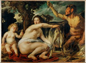 Jupiter enfant nourri par la chevre Amalthee - Vuohi Amalthean hoitama Jupiter-lapsi ... tekijältä Jacob (studio of) Jordaens
