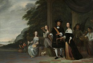 Pieter Cnoll, Cornelia van Nijenrode, heidän tyttärensä ja kaksi orjuttua palvelijaa Pieter Cnoll ja Cornelia van Nijenrode, heidän kaksi tytärtään Catharina ja Hester, orjuutettu Surapati ja orjuutettu nainen tekijältä Jacob Coeman