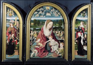 Neitsyt ja lapsi musiikkia tekevien enkelien ja Sampsons-Coolenin perheen kanssa, Triptyykki, 1500-1525