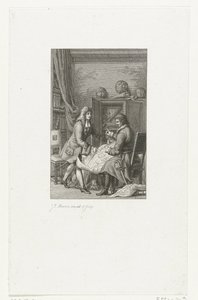 Tsaari Pietari Suuri ja pormestari Nicolaes Witsen tutkivat karttaa, 1814 tekijältä Jacob Ernst Marcus