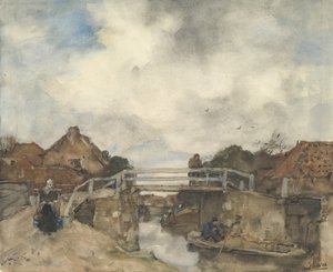 Hollannin kanava, Rijswijk, 1800-luvun toinen puoli. tekijältä Jacob Henricus Maris