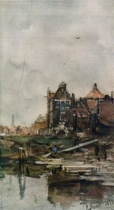 "Vanhat talot, Amsterdam", 1870 tekijältä Jacob Henricus Maris