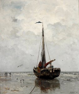 ""Bateau de peche"" (kalastusvene) Peinture de Jacob Maris (1837-1899) - 1878 - Öljy kankaalle Koko 160x140 cm Gemeentemuseum Den Haag