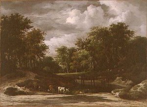 Metsämaisema (öljy kankaalle) tekijältä Jacob van Ruisdael