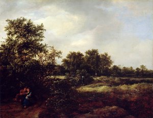 Dyynimaisema ystävien kanssa, 1647 tekijältä Jacob van Ruisdael