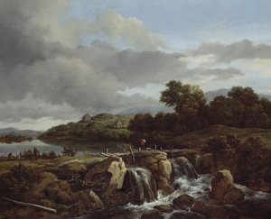 Maisema kaskadilla tekijältä Jacob van Ruisdael