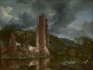 Maisema Egmondin linnan raunioilla, 1650-55 tekijältä Jacob van Ruisdael