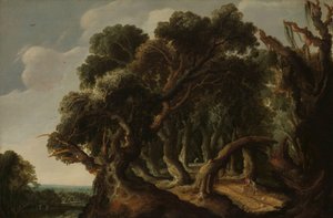 Metsäinen maisema Maisema tekijältä Jacob Jacobsz van Geel (signed by artist)