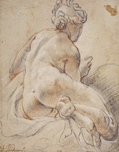 Naisen alaston, takaapäin katsottuna tekijältä Jacob Jordaens