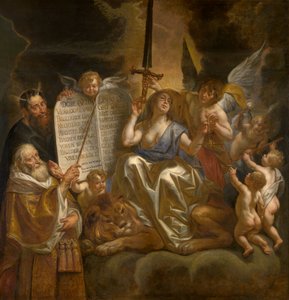 Jumalalliseen oikeuteen perustuva inhimillinen laki tekijältä Jacob Jordaens
