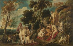 Muusojen pahoinpitelemä Marsyas, 1630-1640 tekijältä Jacob Jordaens