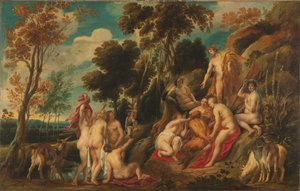 Marsyas, jonka muusat rankaisivat tekijältä Jacob Jordaens