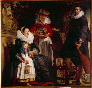 Jacob Jordaensin (1593-1678) Taiteilijan perheen maalaus 1621 su. 1,81x1,87 m Madrid, Prado-museo tekijältä Jacob Jordaens