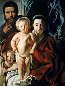 Pyhä perhe Pyhän Johannes Kastajan kanssa, n. 1620-25 tekijältä Jacob Jordaens