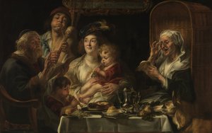 Vanhat ihmiset laulavat, nuoret sirkuvat tekijältä Jacob Jordaens