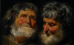 Kaksi tutkimusta vanhan miehen päästä tekijältä Jacob Jordaens
