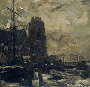 Dordrecht yöllä tekijältä Jacob Maris