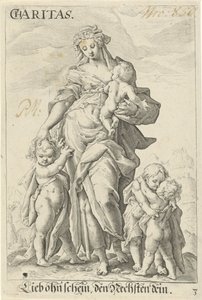 Liefde (hyväntekeväisyys) Hyväntekeväisyys (nimi esineessä) tekijältä Jacob Matham (attributed to)