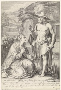 Kristus ilmestyy Maria Magdalenalle (Noli me tangere) tekijältä Jacob Matham