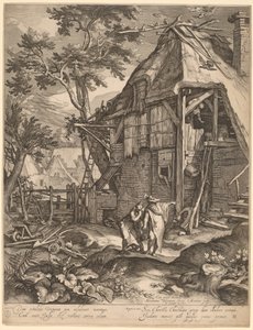 Abraham karkottaa Hagarin tekijältä Jacob Matham, after Abraham Bloemaert