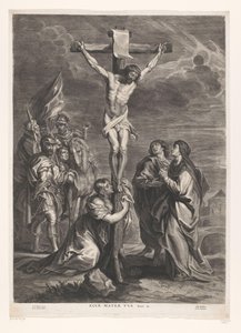Crist a la creu Ecce mater tua (títol sobre objecte) acabat tekijältä Jacob Neefs