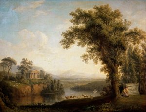 "Antiikkimaisema ja Phaethonin hauta", 1785. tekijältä Jacob Philip Hackert
