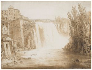 Isola del Lirin suuri vesiputous, 1793 tekijältä Jacob Philippe Hackert