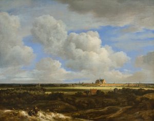 Haarlemin panoraamanäkymä, noin 1669 (öljy kankaalle). tekijältä Jacob Salomonsz. Ruysdael
