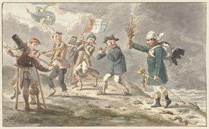 Sarjakuva Napoleon I Bonaparten vetäytymisestä Venäjältä