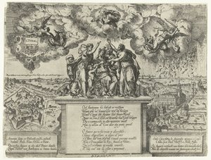Allegoria Antwerpenin linnoituksen valloituksesta, 1577 tekijältä Jacob de Gheyn (I)