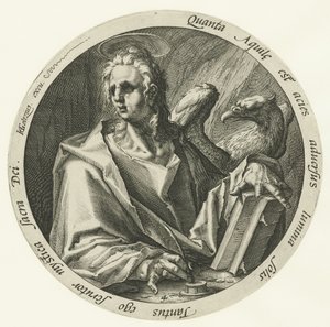 Evankelista Johannes Neljä evankelistaa (sarjan nimi) tekijältä Jacob de Gheyn (II) (attributed to)