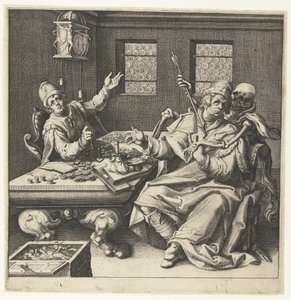 Rahanpainot ja kuolema tekijältä Jacob de Gheyn (II) (workshop of)