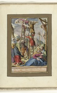 Ristiin ottaminen Passion of Christ (sarjan nimi) tekijältä Jacob de Gheyn (II)