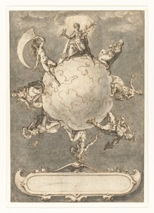 Suunnittelu Omnium rerum vicissitudo est -sarjan viimeiselle painokselle tekijältä Jacob de Gheyn (II)
