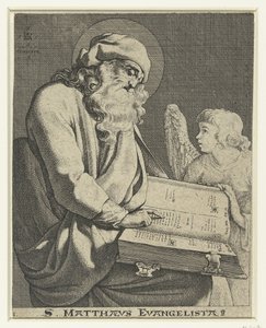 Evankelista Mattheüs S. Matthaeus Evangelista (otsikko esineessä) tekijältä Jacob de Gheyn (III)
