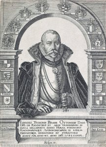 Tycho Brahen muotokuva 1546 - 1601, pub. 1586. tekijältä Jacob de Gheyn
