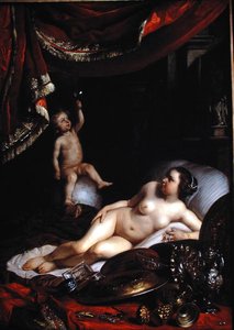 Allegorical Vanitas Homo Bullan (mies on kuin kupla) ja Woman Worldin (Lady World) kanssa 1654 (öljy kankaalle)