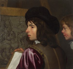 Kaksi poikaa ennen maalaustelinettä, n. 1645 tekijältä Jacob van Oost the Elder