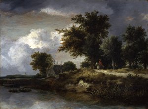 Metsäinen jokiranta tekijältä Jacob van Ruisdael