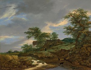 Dyynimaisema, jossa on talo ja kyyhkysenpesä tekijältä Jacob van Ruisdael
