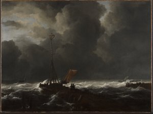 Kova meri laiturilla tekijältä Jacob van Ruisdael