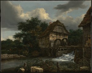 Kaksi vesimyllyä ja avoin sulku tekijältä Jacob van Ruisdael